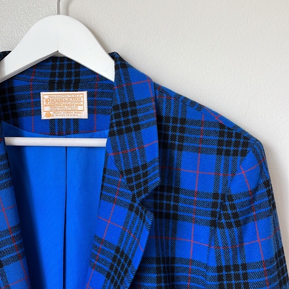 Vintage 70s Pendleton Wool Plaid Blazer - Picture 7 of 9